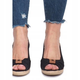 Sandali neri con zeppa Zoe espadrillas nero 1