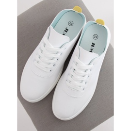 Sneakers da donna bianche e gialle CL33315 Yellow bianca 1