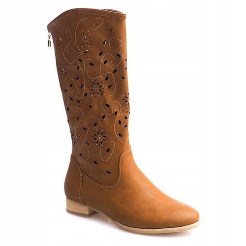 Stivali traforati TLT1301 Camel marrone 1