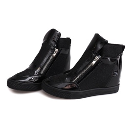 Sneakers con zeppa TL020-1 Nere nero 2