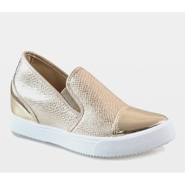 Sneakers dorate sulla zeppa DD437-8 d'oro 1