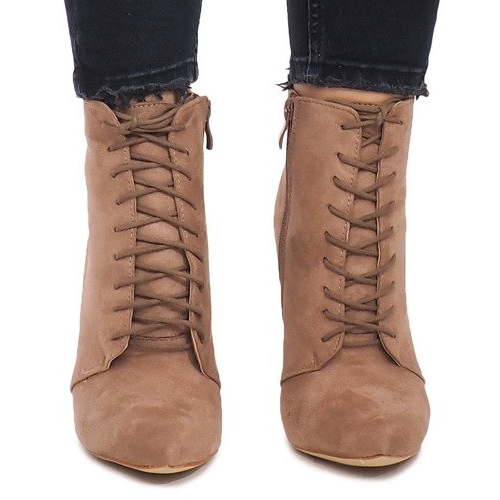 Stivali con tacco alto LB-229 Khaki rosa 1