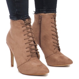 Stivali con tacco alto LB-229 Khaki rosa 2