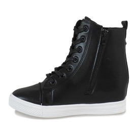 Sneakers nere classiche con zeppa DD476-1 nero 1