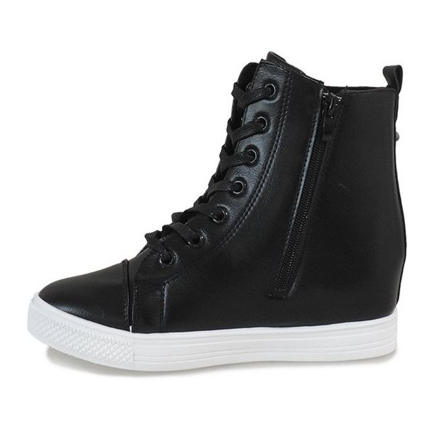 Sneakers nere classiche con zeppa DD476-1 nero 1