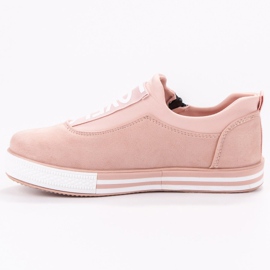 SHELOVET Adoro le scarpe sportive in pelle scamosciata rosa 1