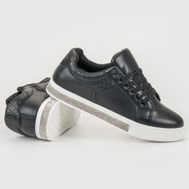 SHELOVET Scarpe Nere Con Cristalli nero 1