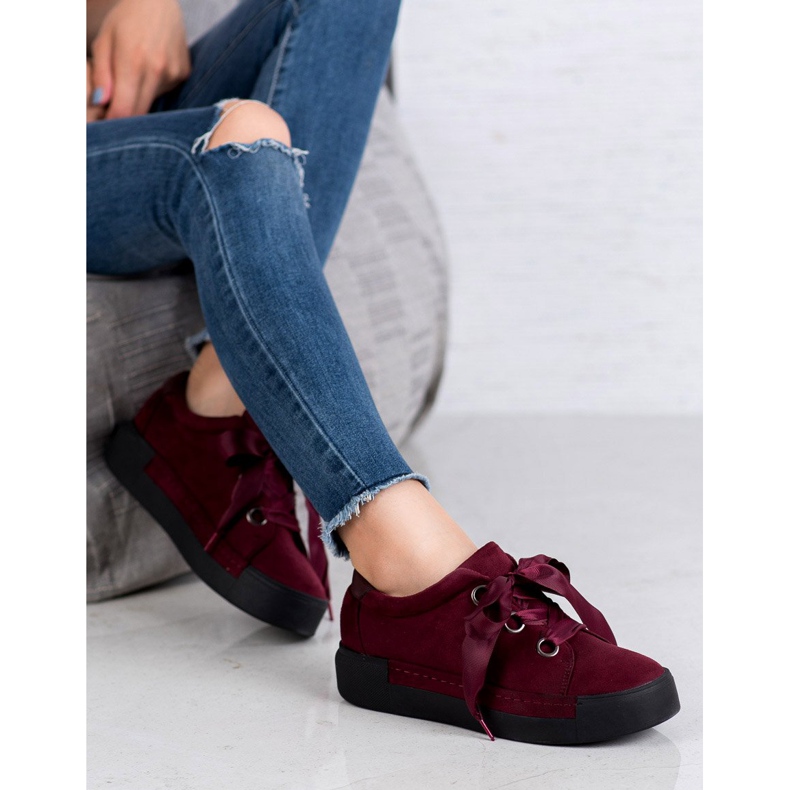 SHELOVET Scarpe con nastro legato rosso 1
