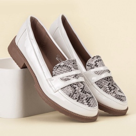 Bestelle Mocassini laccati bianco marrone 2
