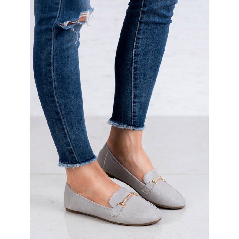 SHELOVET Mocassini in ecopelle grigio 1