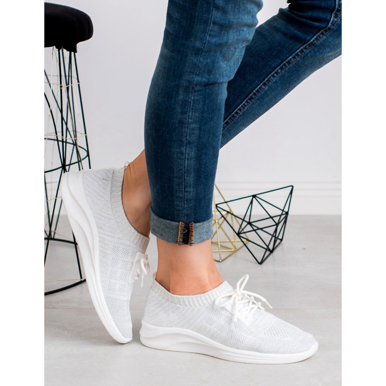 Ideal Shoes Calzature sportive in tessuto bianco 1