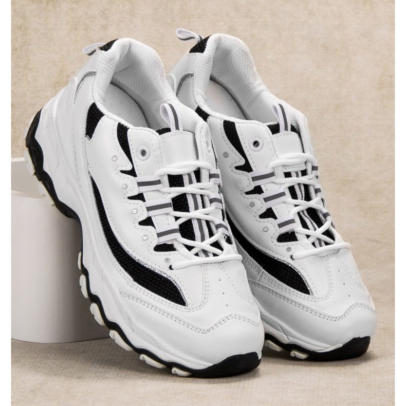 SHELOVET Scarpe sportive comode bianca nero 1