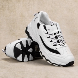 SHELOVET Scarpe sportive comode bianca nero 2