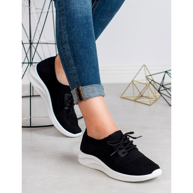 Ideal Shoes Calzature sportive in tessuto nero 1