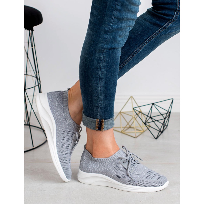 Ideal Shoes Calzature sportive in tessuto grigio 1