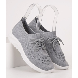 Ideal Shoes Calzature sportive in tessuto grigio 2