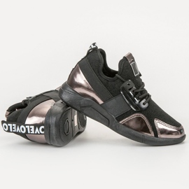 SHELOVET Scarpe da ginnastica senza lacci nero rame 1