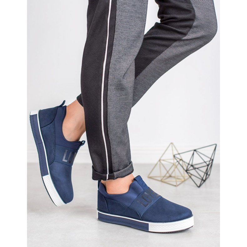 SHELOVET Scarpe Slip-On in pelle scamosciata blu verde 1