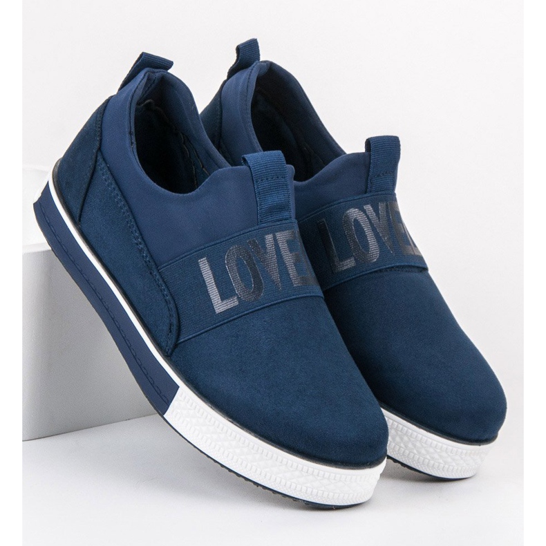 SHELOVET Scarpe Slip-On in pelle scamosciata blu verde 2