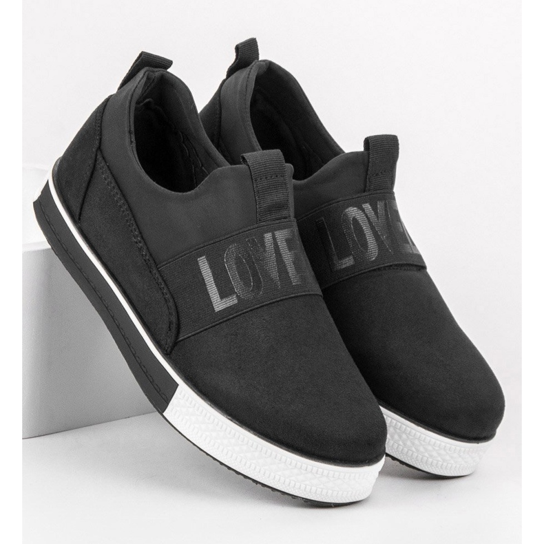 SHELOVET Scarpe Slip-On in pelle scamosciata nero 1