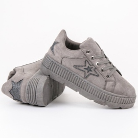 SHELOVET Creeper in pelle scamosciata grigio 1