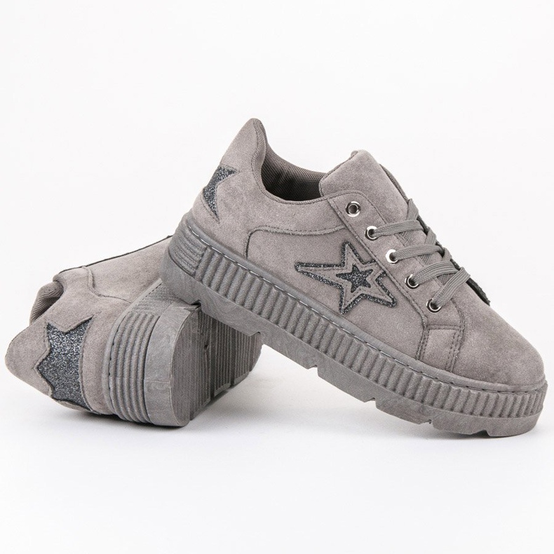 SHELOVET Creeper in pelle scamosciata grigio 1