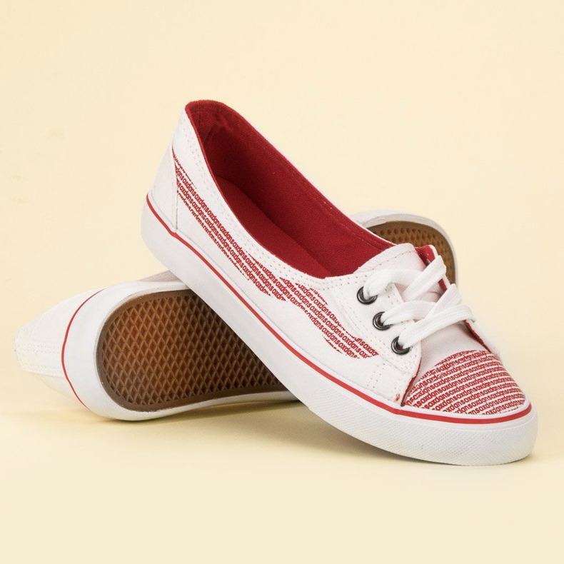 J. Star Scarpe da ginnastica bianche bianca rosso 1