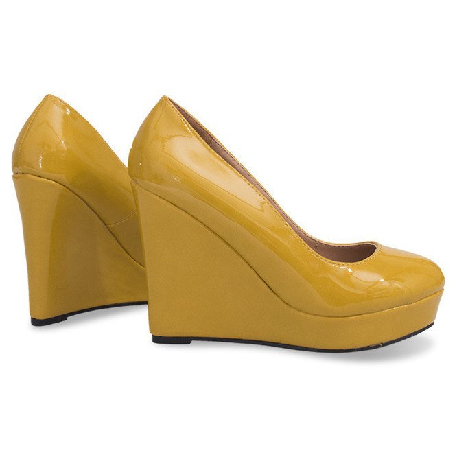 Décolleté laccate con zeppa 2011-23 Giallo 1