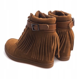 Sneakers in pelle scamosciata Boho Fringe 2030 Camel marrone 1