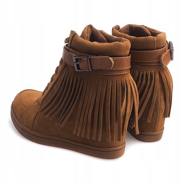 Sneakers in pelle scamosciata Boho Fringe 2030 Camel marrone 1