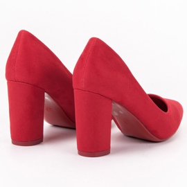 SHELOVET Décolleté in pelle scamosciata rosso 2