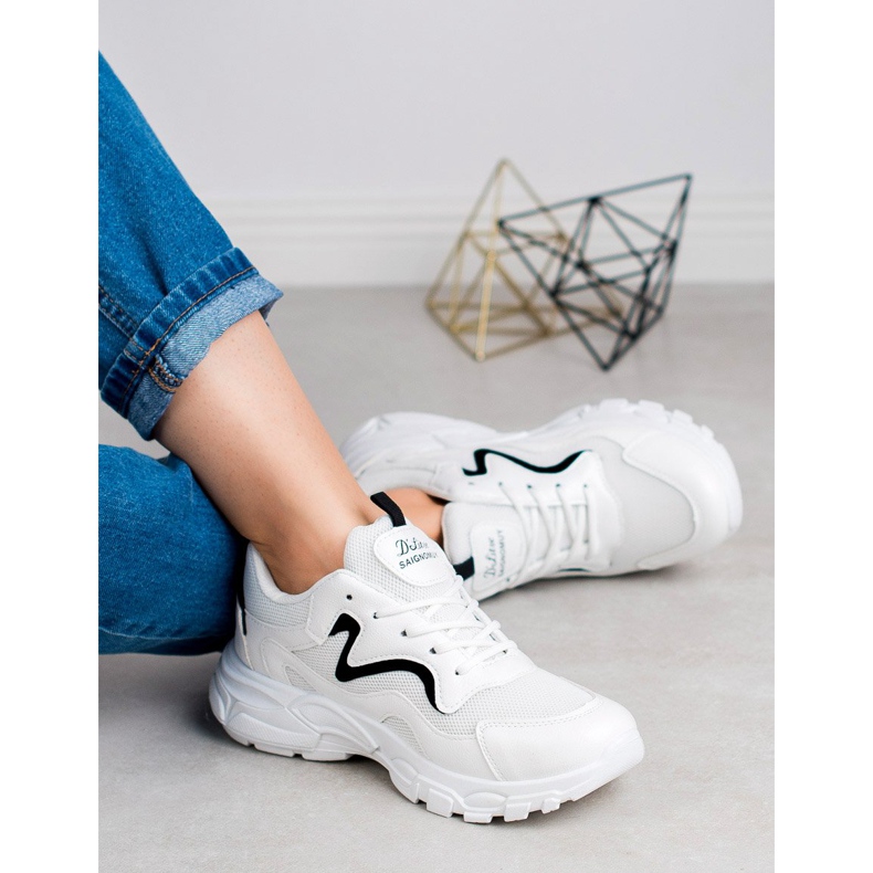 SHELOVET Scarpe sportive stringate bianca 1
