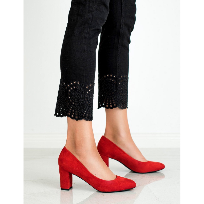 Queen Vivi Décolleté in pelle scamosciata rosso 2