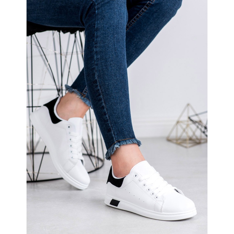 Ideal Shoes Scarpe sportive da donna bianca 2
