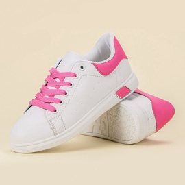 Ideal Shoes Scarpe sportive da donna bianco rosa 1