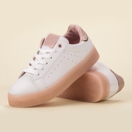 SHELOVET Scarpe sportive bianche bianco rosa 1