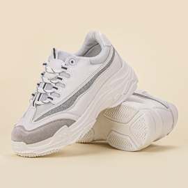 SHELOVET Sneakers Con Glitter bianco grigio 1