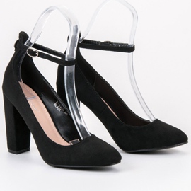 Ideal Shoes Décolleté allacciate con fibbia nero 1
