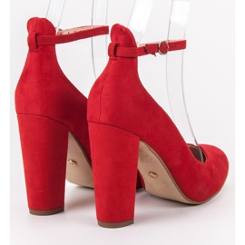 Ideal Shoes Décolleté allacciate con fibbia rosso 1