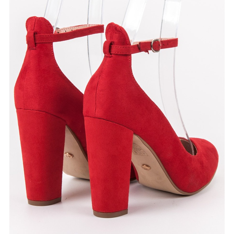 Ideal Shoes Décolleté allacciate con fibbia rosso 1