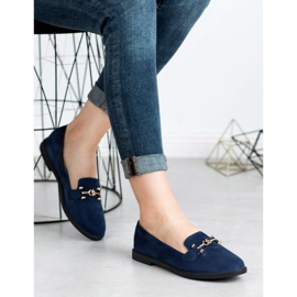 SHELOVET Signori in pelle scamosciata blu navy 2