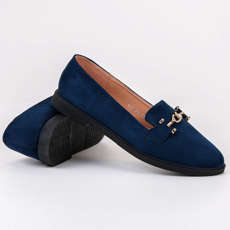 SHELOVET Signori in pelle scamosciata blu navy 1