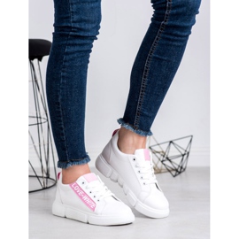 Jumex Scarpe sportive comode bianca rosa 2