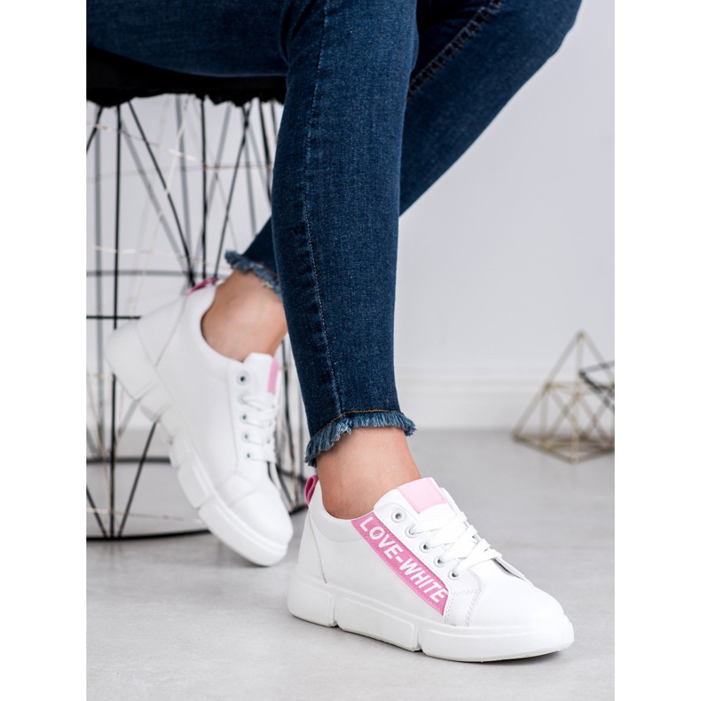 Jumex Scarpe sportive comode bianco rosa 1