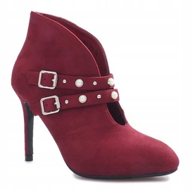Stivali bordeaux su tacco alto Kaia rosso 2