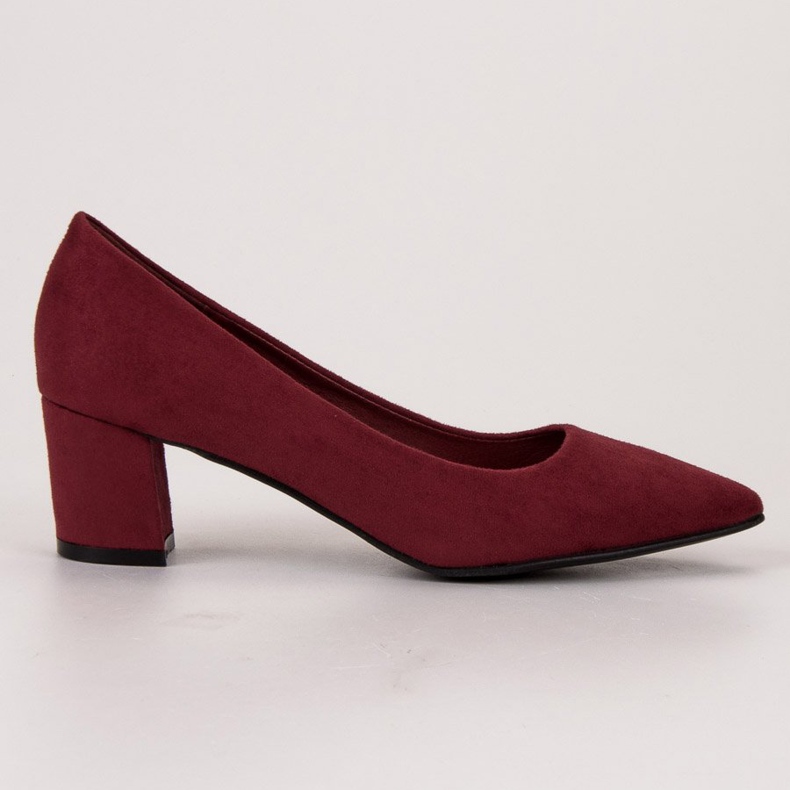 Small Swan Comode décolleté in pelle scamosciata rosso 1