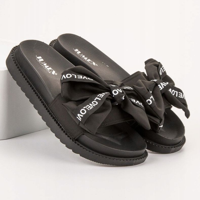 Jumex Pantofole Con Fiocco Amore nero 1