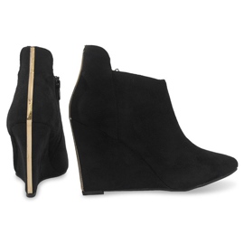 Décolleté con zeppa in pelle scamosciata TL01-1 Nero 1