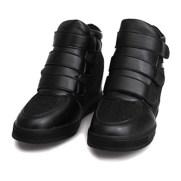 Sneakers con zeppa 7776 Nere nero 2