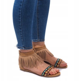 Sandali Boho 3-2 in pelle scamosciata cammello beige 1